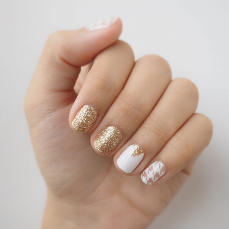 Houndstooth Gold Nail Wraps